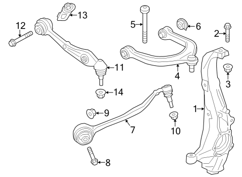 2024 BMW iX Front Suspension Components Diagram