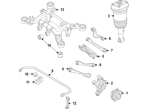 2021 BMW 750i xDrive Rear Suspension Components, Lower Control Arm, Upper Control Arm, Ride Control, Stabilizer Bar Diagram 5