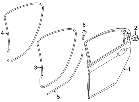 2023 BMW 540i xDrive Door & Components Diagram 2