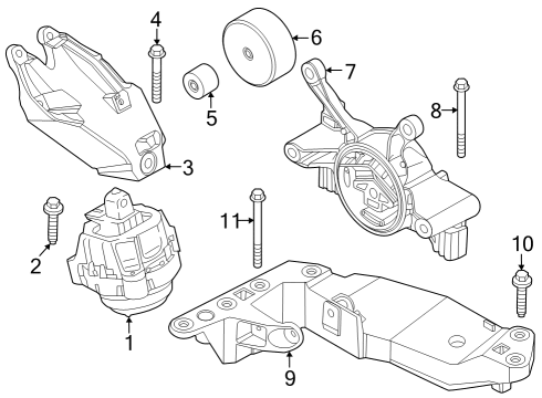 2023 BMW M240i Engine & Trans Mounting Diagram