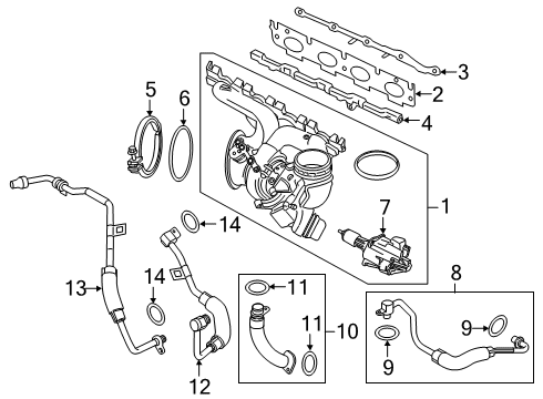 2023 BMW X2 Turbocharger & Components Diagram