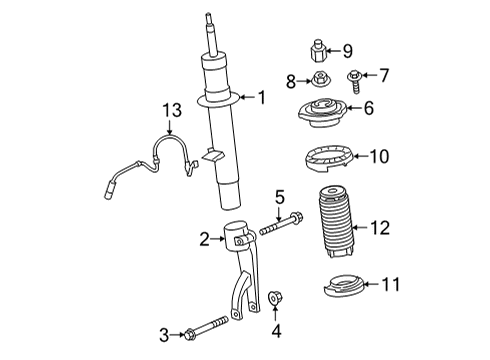 2021 BMW X6 M Struts & Components - Front Diagram 4