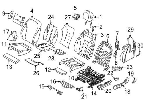 2024 BMW M4 HEATER ELEMENT BACKREST Diagram for 52108071753