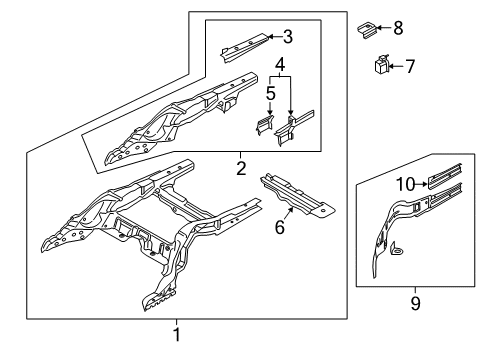 2023 BMW 530i Rear Floor & Rails Diagram 2