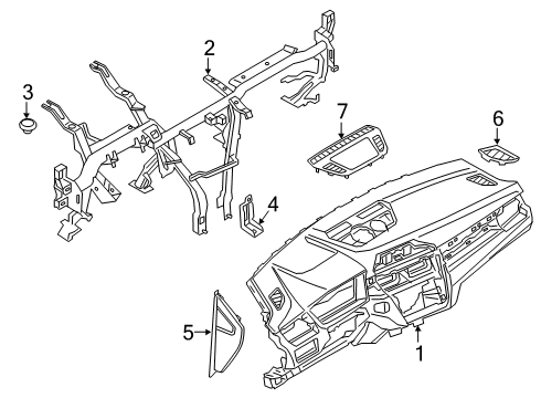 2022 BMW X1 Cluster & Switches, Instrument Panel Diagram 2