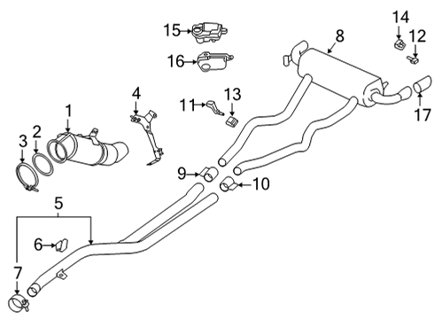 2022 BMW M440i Exhaust Components Diagram