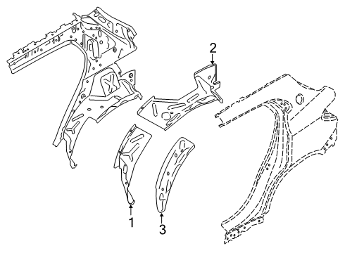 2023 BMW X2 Inner Structure - Quarter Panel Diagram