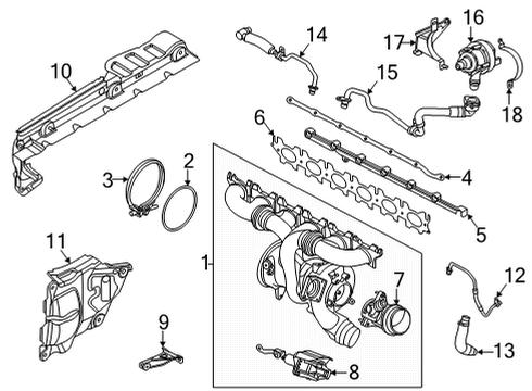 2021 BMW M440i Turbocharger & Components Diagram