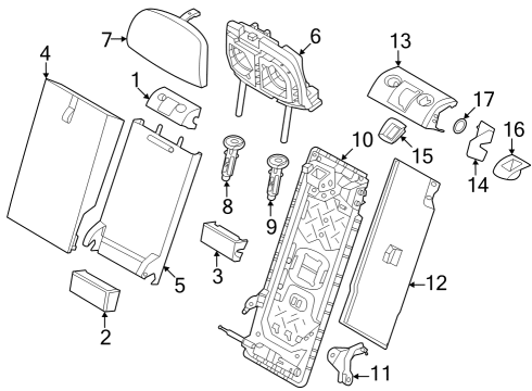 2022 BMW iX Rear Seat Components Diagram 1