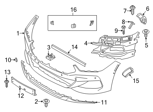 2021 BMW M850i xDrive Bumper & Components - Front Diagram 1