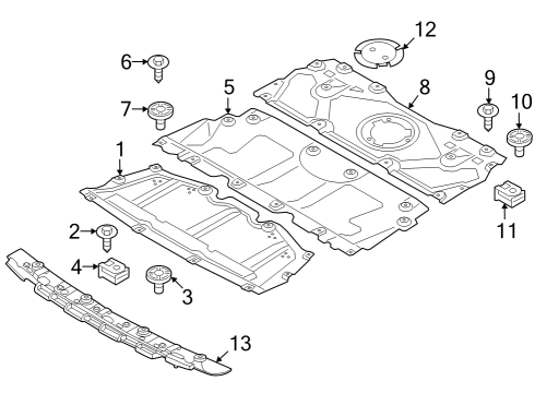 2021 BMW 330e xDrive Splash Shields Diagram