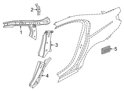 2022 BMW 750i xDrive Inner Structure - Quarter Panel Diagram