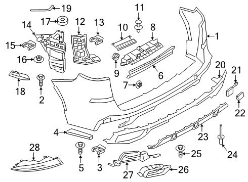 2022 BMW X5 M TRIM, EXHAUST SYSTEM, RIGHT Diagram for 51125A5C8E6