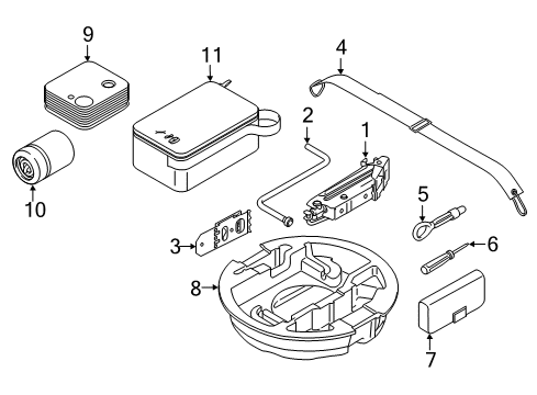 2022 BMW 530e Jack & Components Diagram