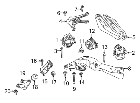 2023 BMW X4 Engine & Trans Mounting Diagram 2