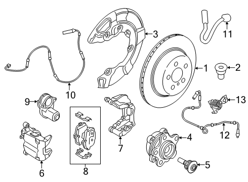 2024 BMW M8 Rear Brakes Diagram