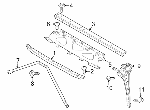 2022 BMW iX Radiator Support Diagram