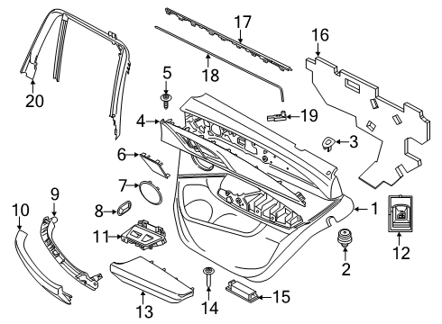 2022 BMW X4 Interior Trim - Rear Door Diagram