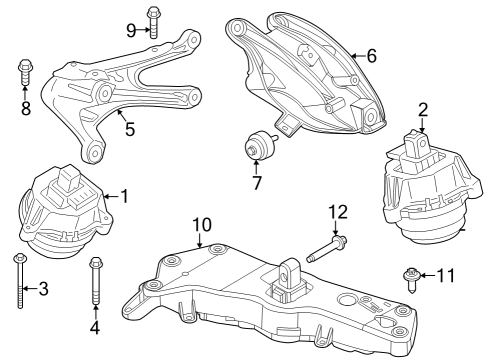 2024 BMW 750e xDrive ENGINE SUPPORTING BRACKET, R Diagram for 22119894894