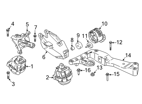 2023 BMW X3 M Engine & Trans Mounting Diagram 1