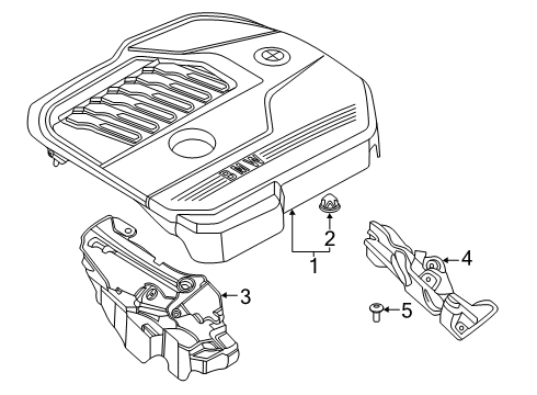 2024 BMW M340i xDrive Engine Appearance Cover Diagram