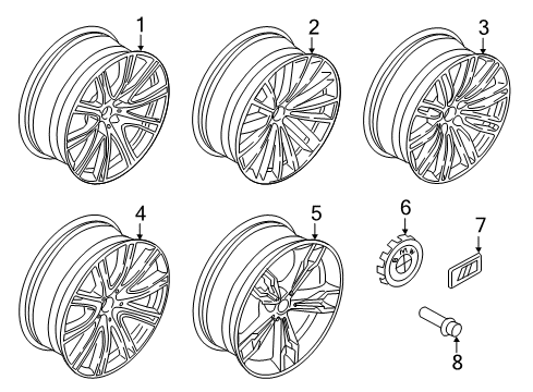 2021 BMW 530i xDrive DISC WHEEL, LT.ALLOY, JET BL Diagram for 36118747236