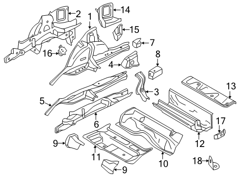 2021 BMW 230i Rear Floor & Rails Diagram 2