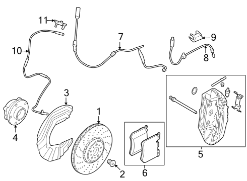 2024 BMW M3 Front Brakes Diagram 1