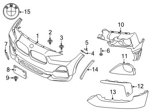 2021 BMW X2 Bumper & Components - Front Diagram 1