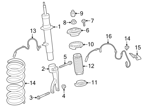 2023 BMW X6 M Struts & Components - Front Diagram 2