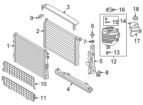 2022 BMW Z4 Radiator & Components Diagram 2