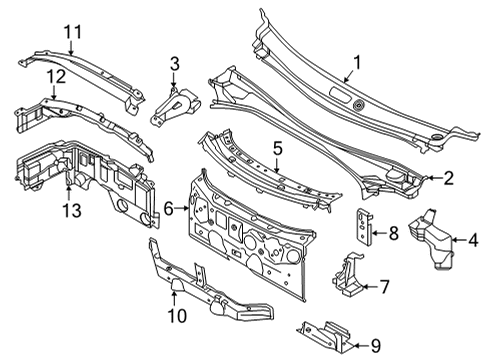 2023 BMW 228i Gran Coupe Cowl Diagram