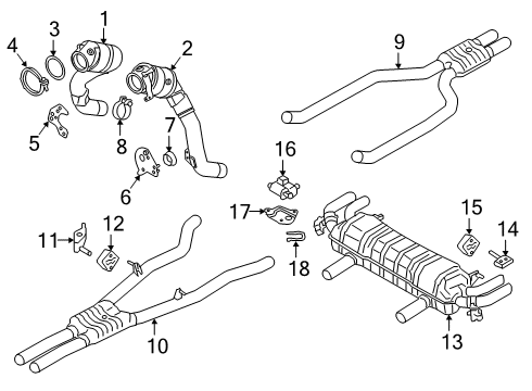 2021 BMW 750i xDrive Exhaust Components Diagram