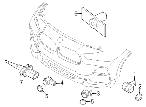 2023 BMW X2 Electrical Components - Front Bumper Diagram 1