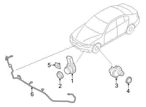 2023 BMW 330e xDrive Electrical Components - Front Bumper Diagram 4