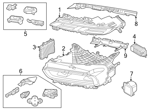 2023 BMW i7 Headlamp Components Diagram