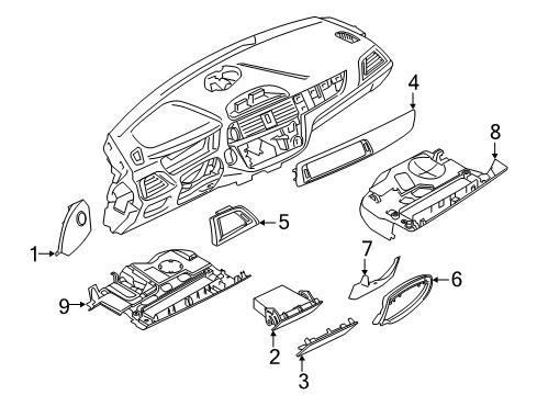 2021 BMW 230i Cluster & Switches, Instrument Panel Diagram 3