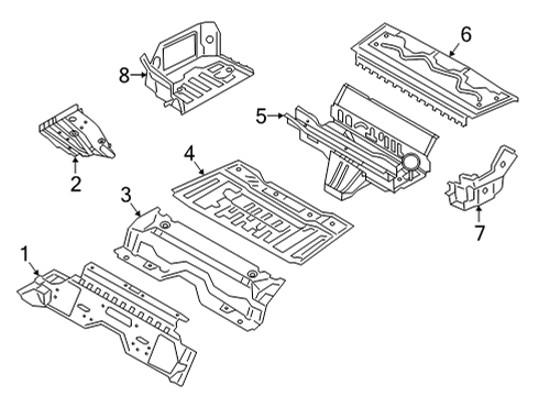 2021 BMW M440i Rear Floor & Rails Diagram 1