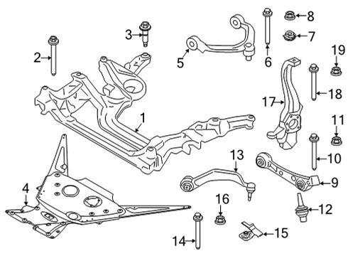 2024 BMW M8 Front Suspension Components Diagram