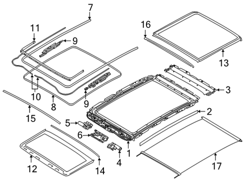 2021 BMW X6 M Sunroof Diagram