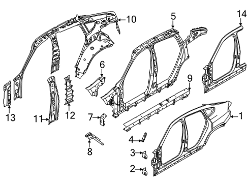 2023 BMW X6 M Aperture Panel, Uniside Diagram