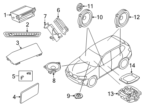 2021 BMW X7 Sound System Diagram 1