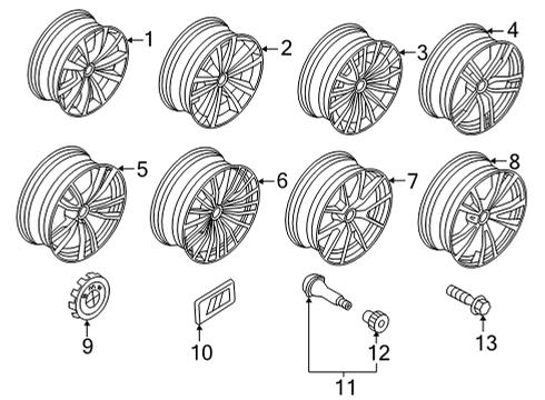 2023 BMW M850i xDrive Gran Coupe Wheels Diagram