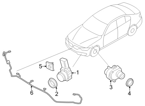 2024 BMW M3 Electrical Components - Front Bumper Diagram 5