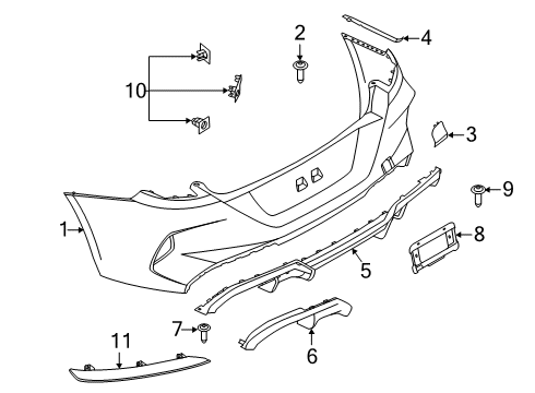 2024 BMW M8 Bumper & Components - Rear Diagram 1