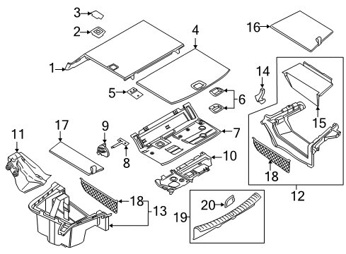 2022 BMW 530e Interior Trim - Rear Body Diagram 1