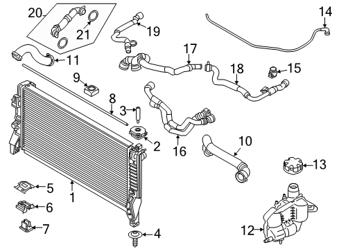 2021 BMW X1 Radiator & Components Diagram 2