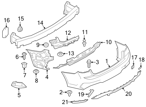 2021 BMW 330e Bumper & Components - Rear Diagram 1