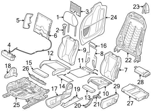 2024 BMW X1 Wiring Harness Seat Right Diagram for 61125A64B44