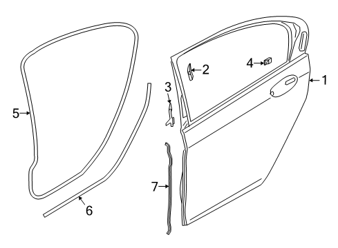 2021 BMW 750i xDrive Door & Components Diagram 2